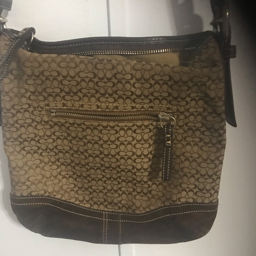 Coach Brown Signature Canvas Crossbody with Dark Trim - Picture 3 of 8